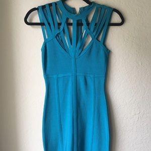 Blue BEBE Bandage Dress